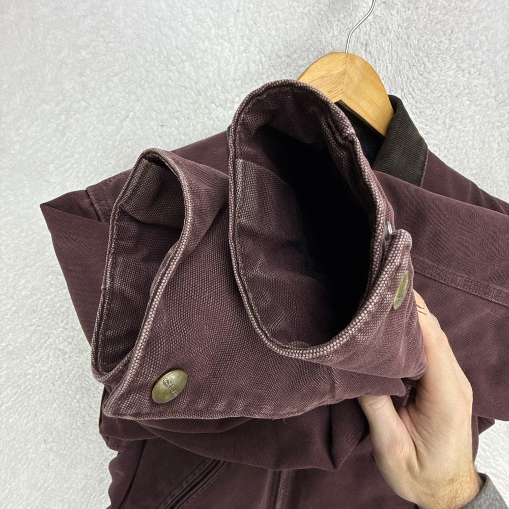 Vintage‎ Carhartt Detroit Jacket Blanket Lined Mens Medium J43 BRG Burgundy EUC - Picture 12 of 16